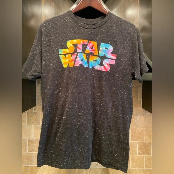 Star Wars T-Shirt, Gray with tie-dye letters, Men’s Large - Picture 1 of 4